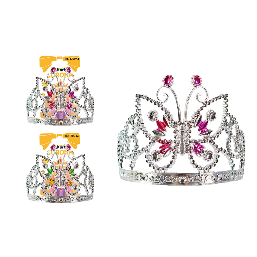 Corona con mariposa y diamantes Color Aleatorio