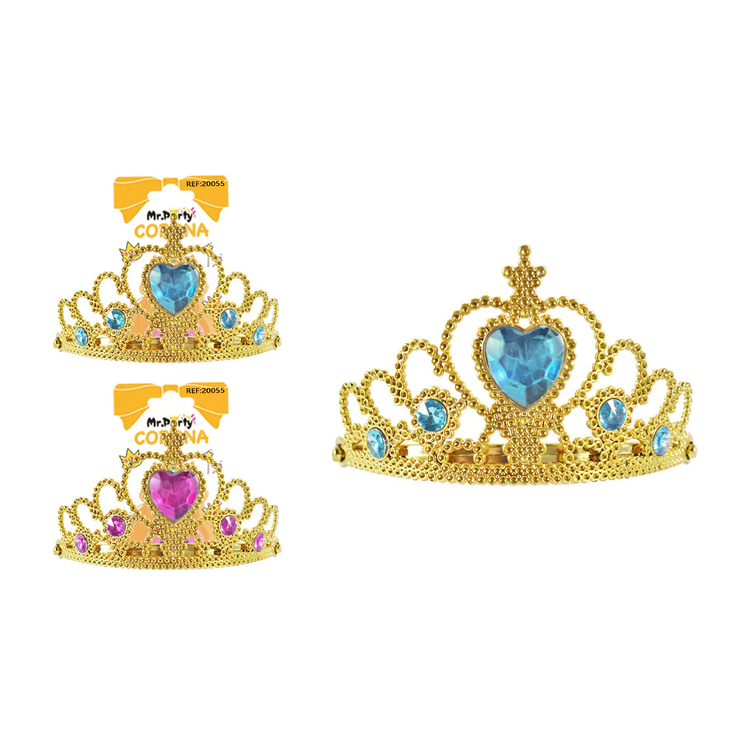 Corona con corazón y diamantes Color Aleatorio 1