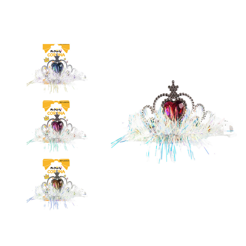 Corona de hilo brillante con luces y corazones Color Aleatorio