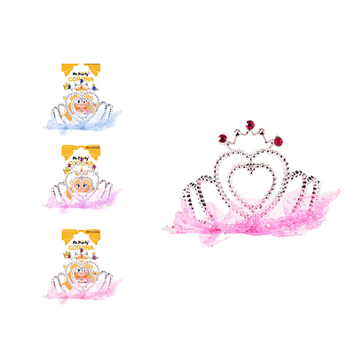 Corona de corazón con encaje y diamantes Color Aleatorio