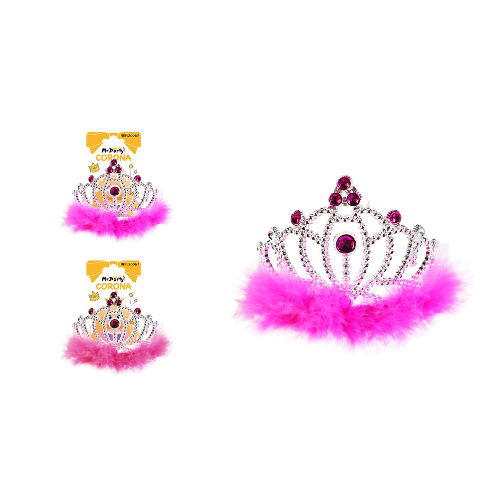 Corona con plumas y diamantes Color Aleatorio