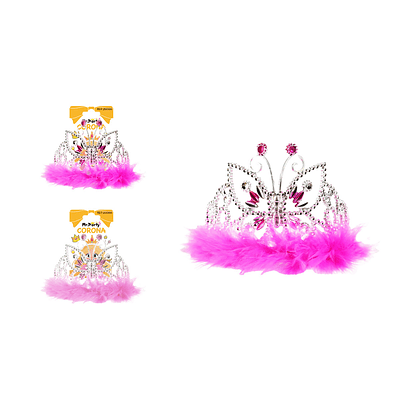 Corona de mariposa con plumas y diamantes Color Aleatorio