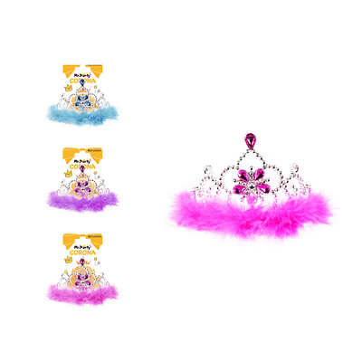 Corona con plumas y diamantes Color Aleatorio