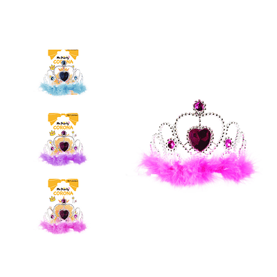 Corona con plumas y diamantes de corazón Color Aleatorio