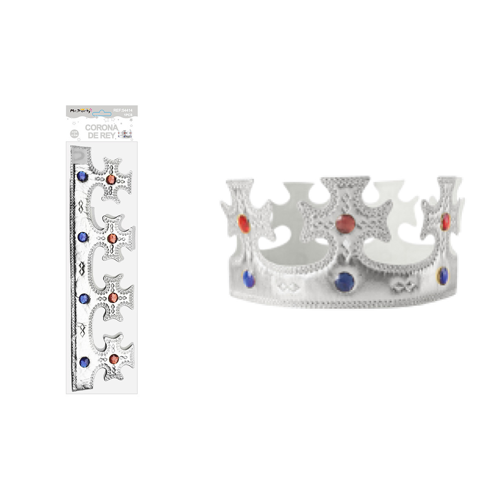 Corona con cruz plateado