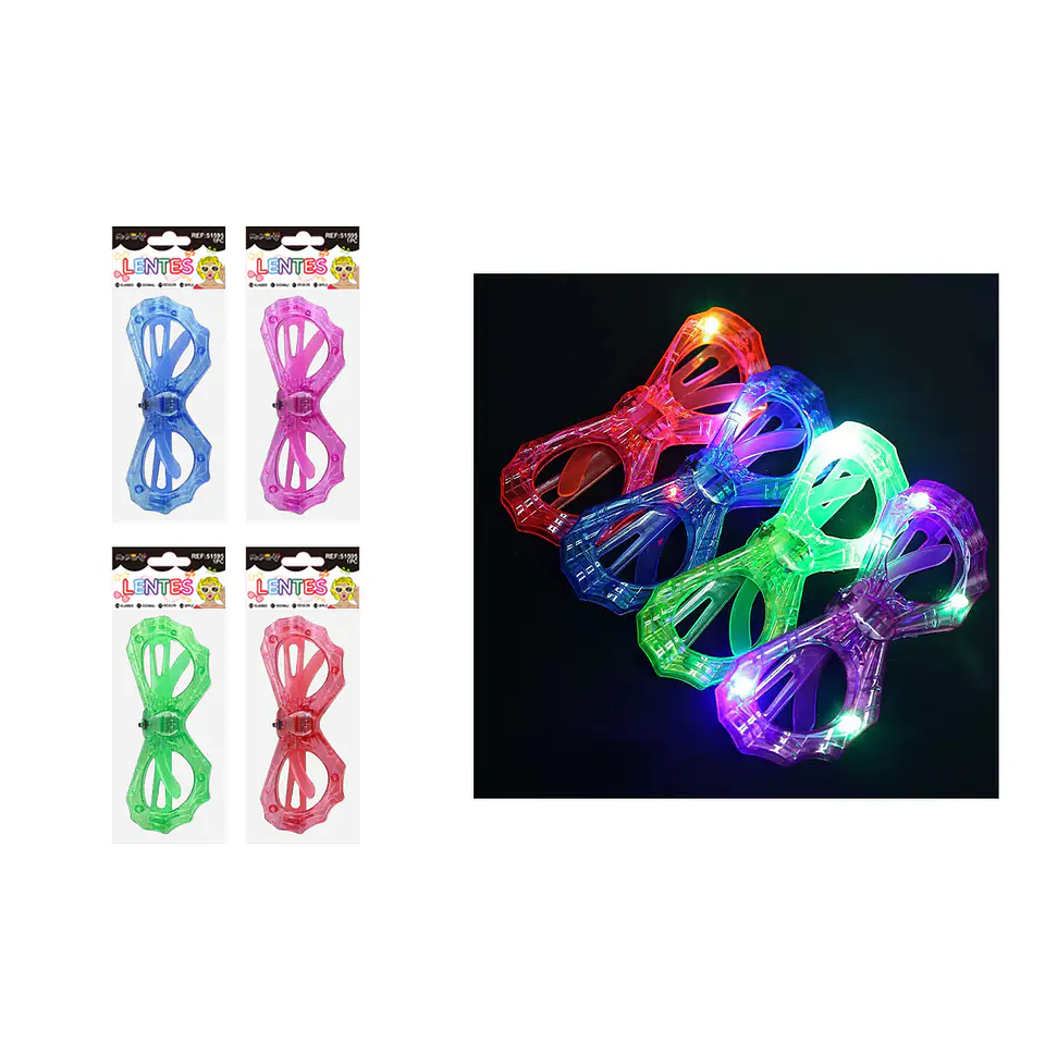 Lentes de fiestas con forma de alas 6 luces Color Aleatorio 1