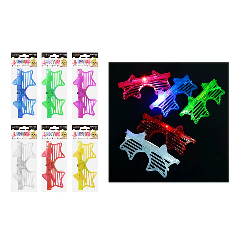 Lentes de fiestas con forma de estrella 3 luces Color Aleatorio
