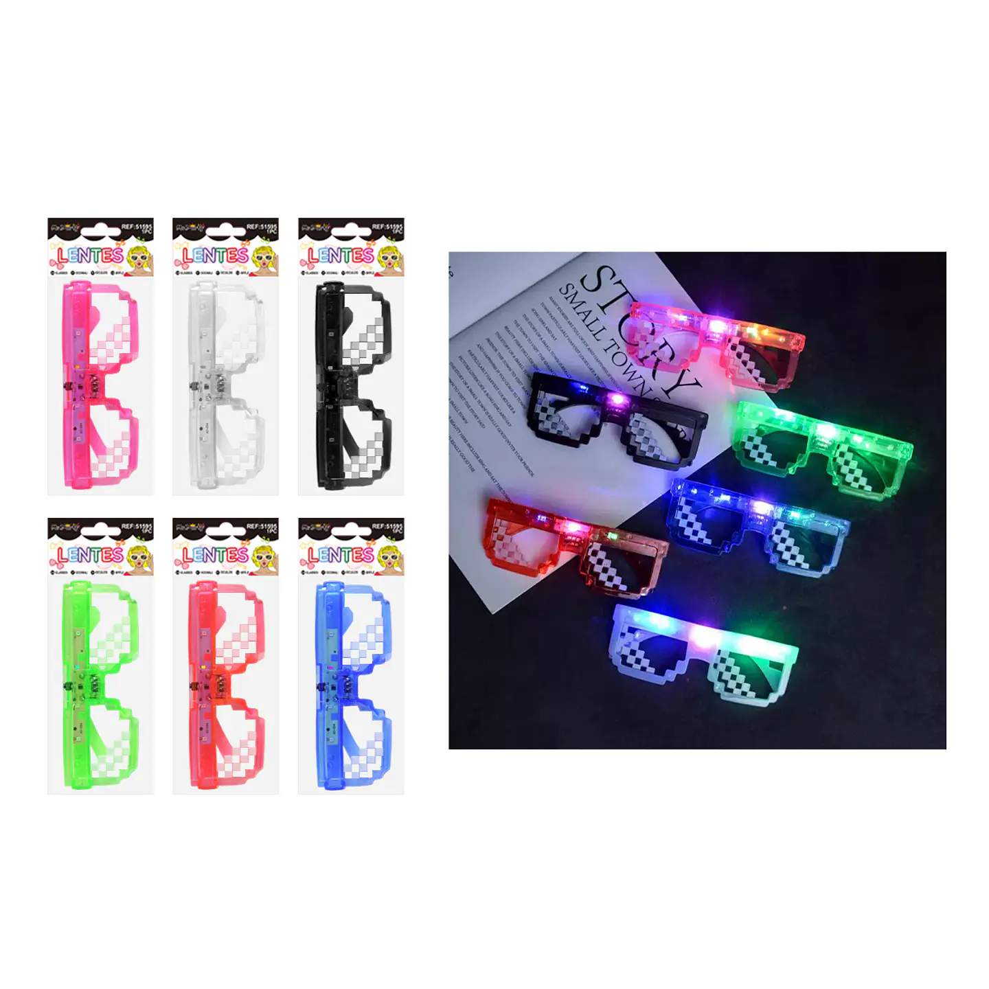 Lentes de fiestas de mosaico 4 luces Color Aleatorio 1