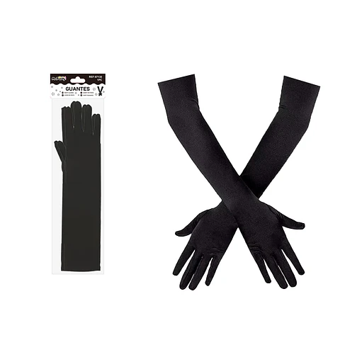 Guantes largos adultos negro 38cm