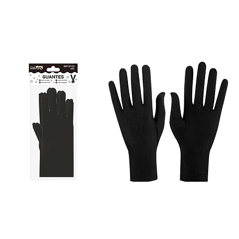 Guantes cortos adultos negro 23cm