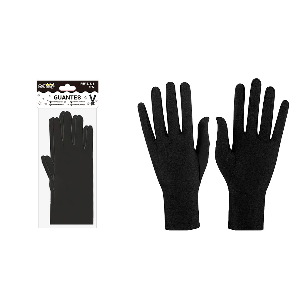 Guantes cortos niños negro 23cm