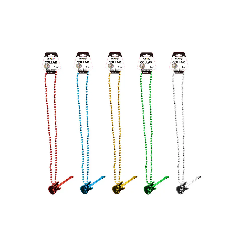 Collar decorativo de cuentas colgante guitarra 80cm 1pc Color Aleatorio 1