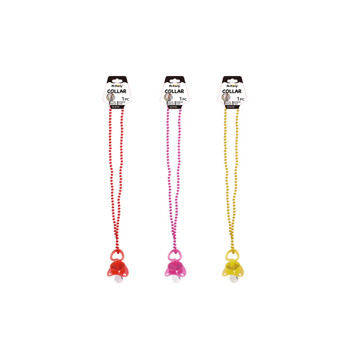 Collar decorativo de cuentas colgante chupete luminoso 80cm 1pc Color Aleatorio 1