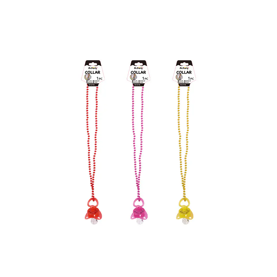 Collar decorativo de cuentas colgante chupete luminoso 80cm 1pc Color Aleatorio 1