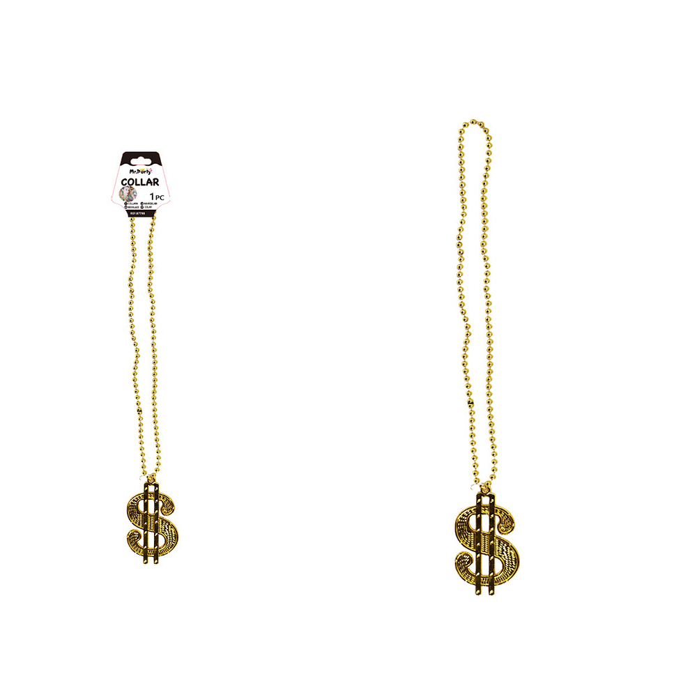 Collar decorativo de cuentas colgante moneda americano 80cm 1pc Color Aleatorio