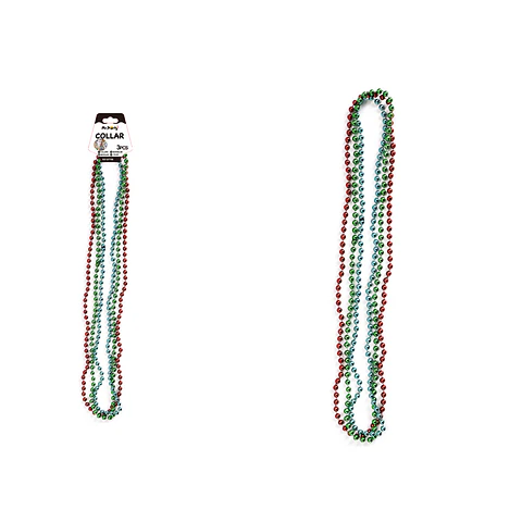 Collar decorativo de cuentas tricolor 80cm 3pcs