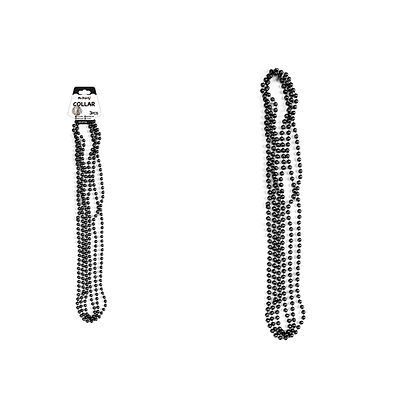 Collar decorativo de cuentas negro 80cm 3pcs