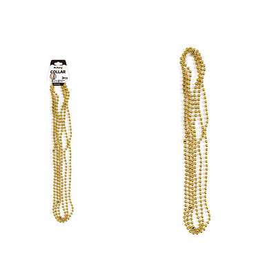 Collar decorativo de cuentas oro 80cm 3pcs