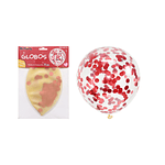 Globos de látex con confetti de redondo rojo 90cm