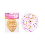 Globos de látex con confetti de redondo dorado y rosa 90cm