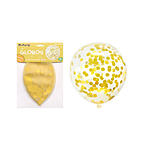 Globos de látex con confetti de redondo dorado 90cm
