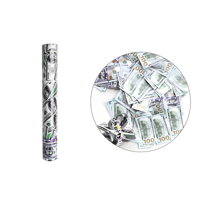 Lanza confeti dólar 40cm 20g 1pc