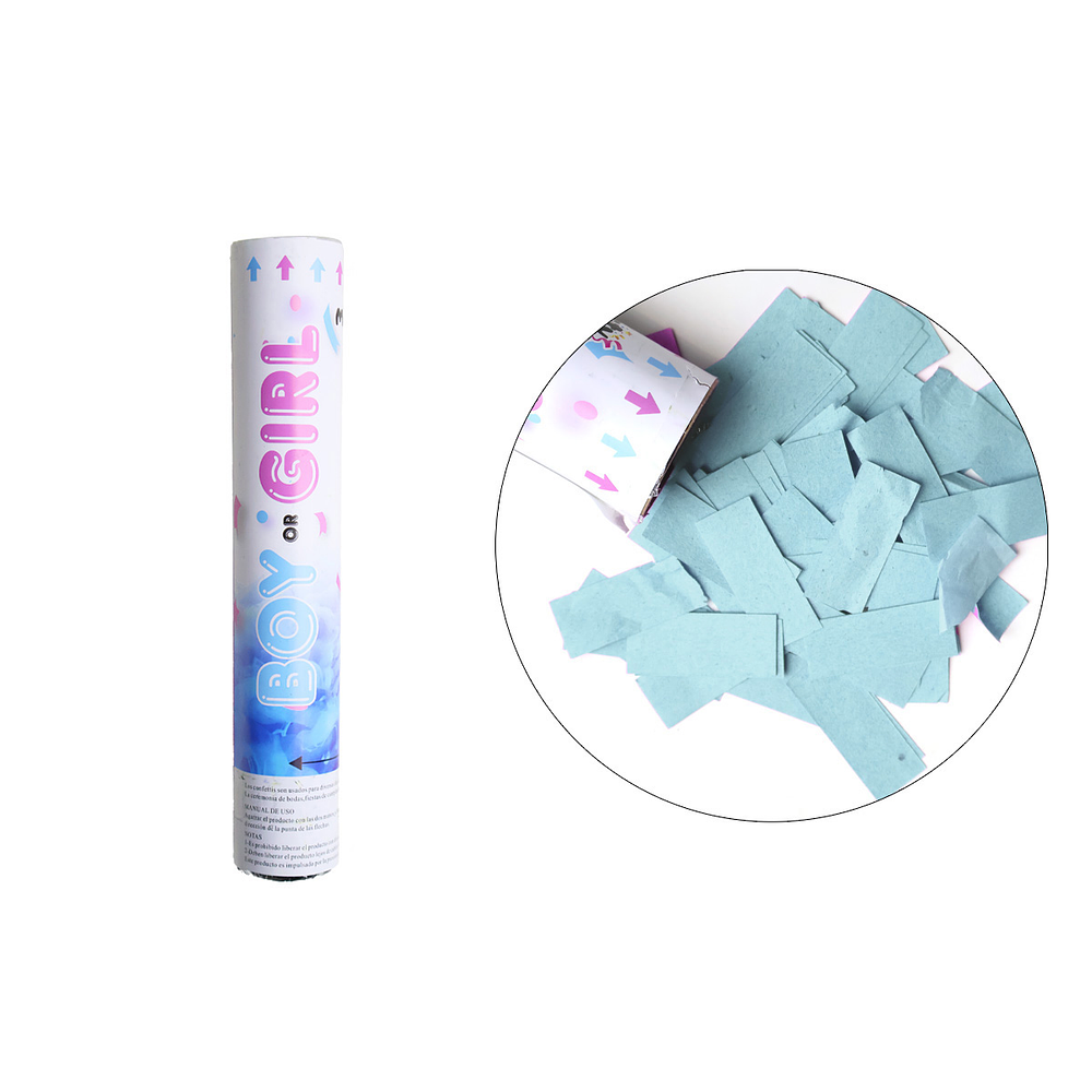 Lanza confeti de papel azul claro Baby Shower 60cm 30g 1pc