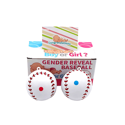 Baby Shower baseball en polvo de color rosado/azul 7.5cm 2pcs