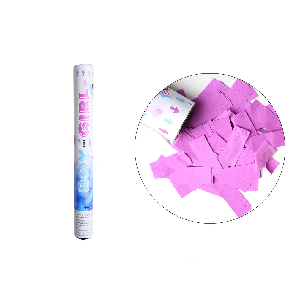Lanza confeti de papel rosado claro Baby Shower 40cm 20g 1pc