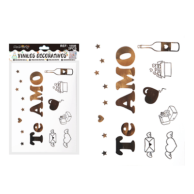 Sticker Te AMO para globo burbuja 2pcs