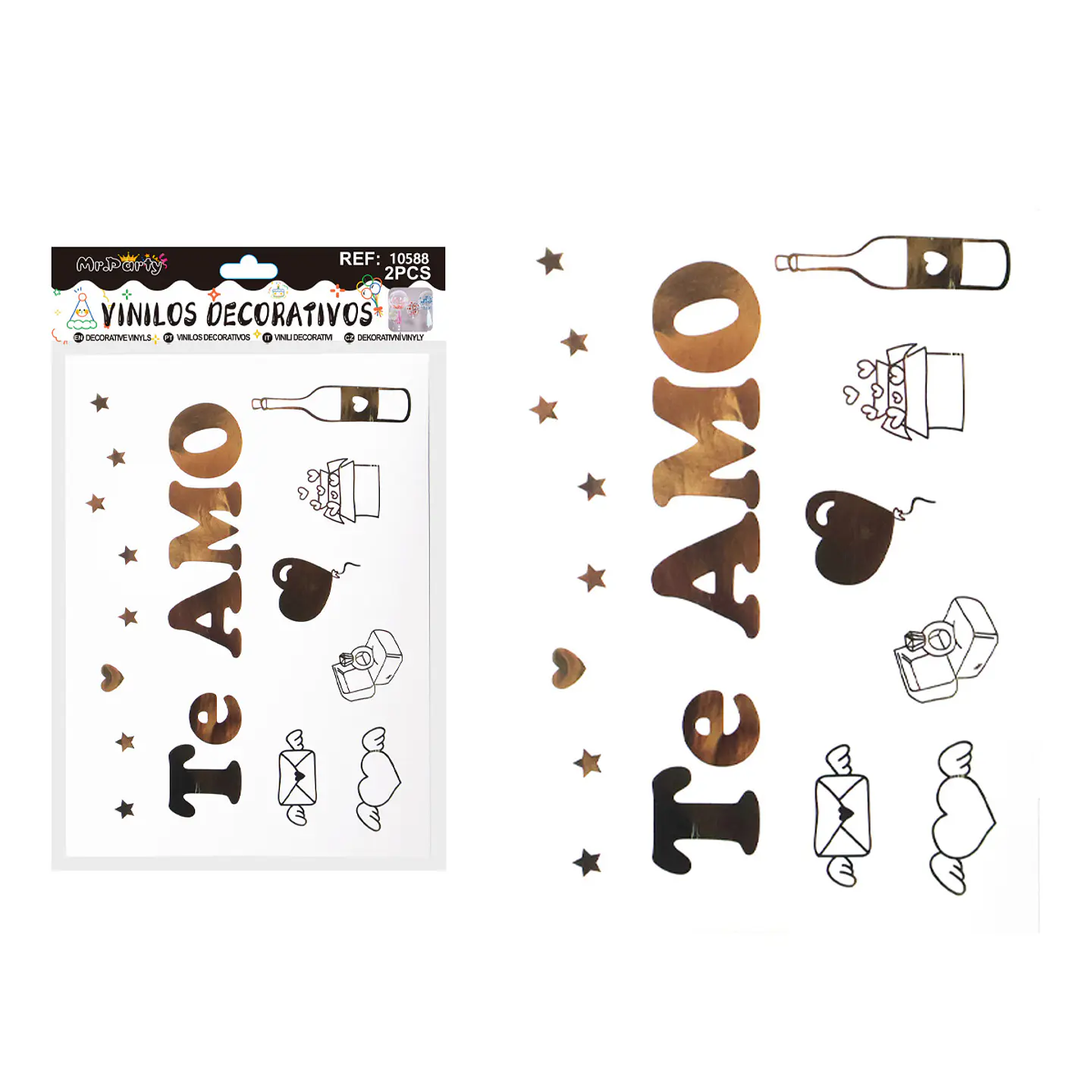 Sticker Te AMO para globo burbuja 2pcs 1