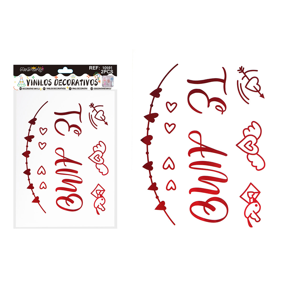 Sticker Te AMO para globo burbuja 2pcs
