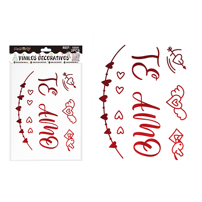 Sticker Te AMO para globo burbuja 2pcs