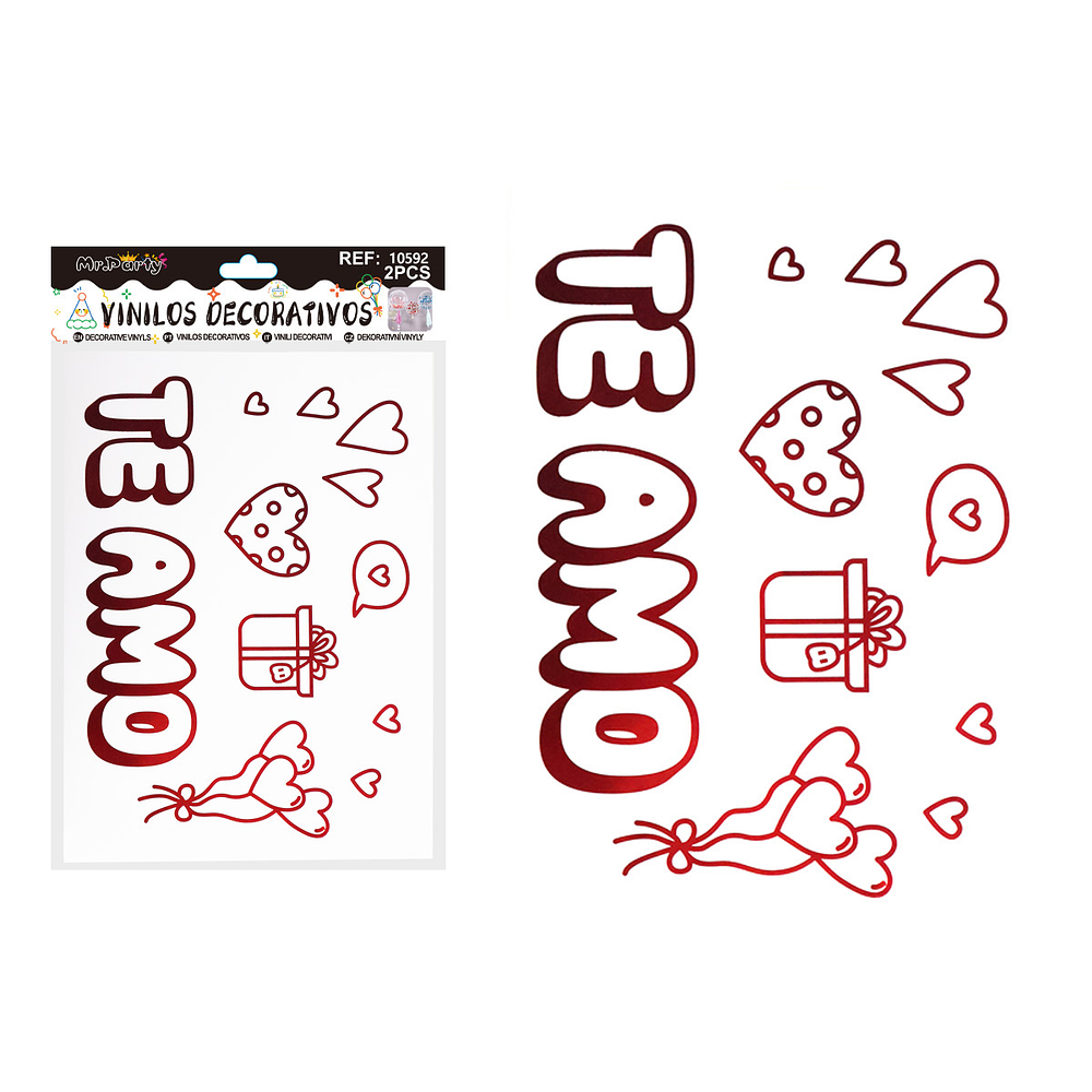 Sticker Te AMO para globo burbuja 2pcs