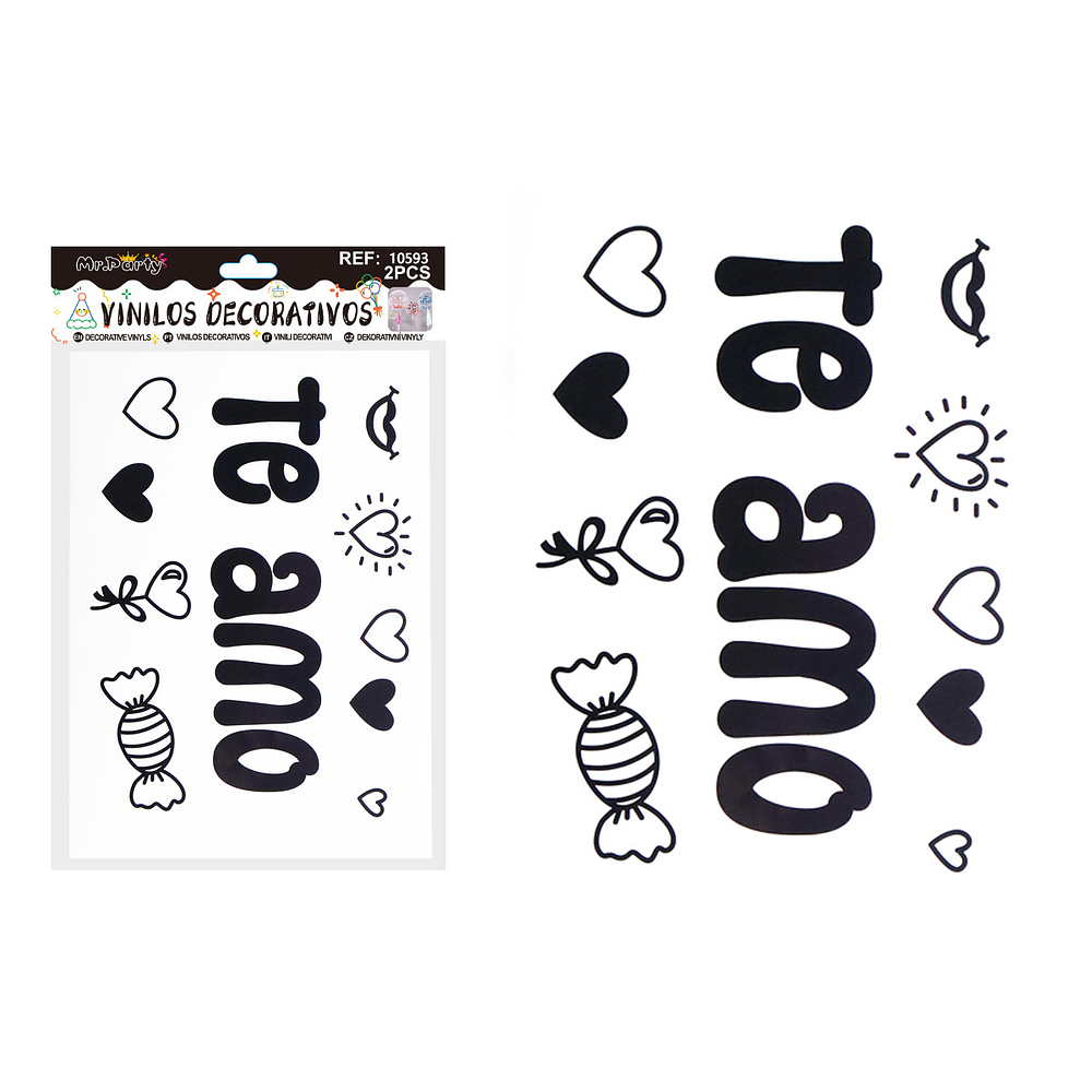 Sticker Te AMO para globo burbuja 2pcs