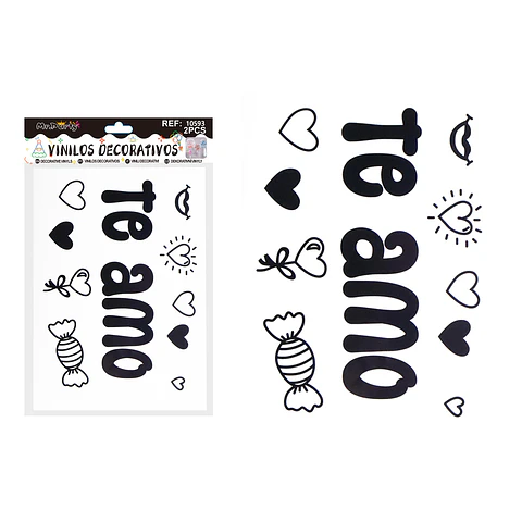 Sticker Te AMO para globo burbuja 2pcs