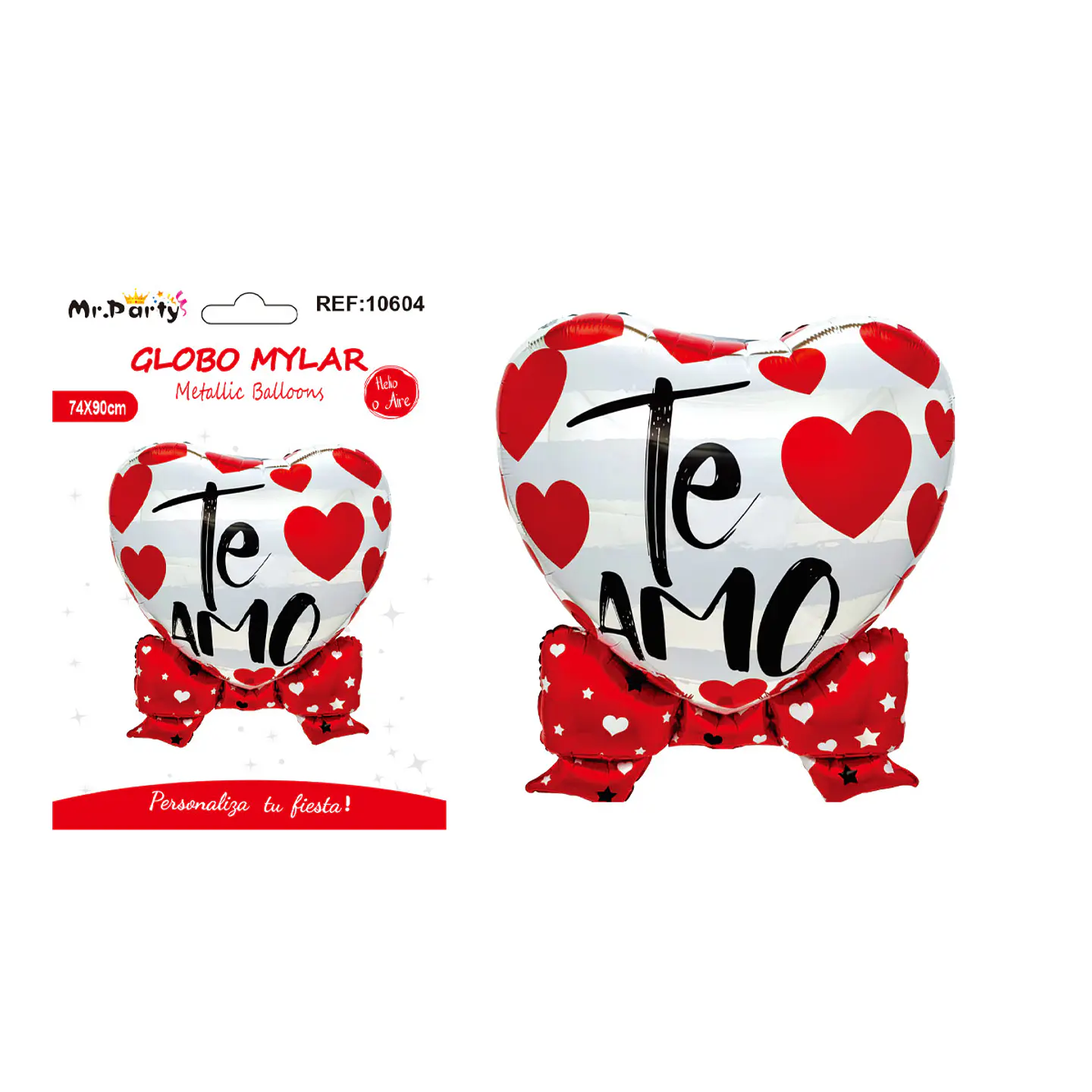 Globo metálico corazón con lazo rojo 74*90cm 1