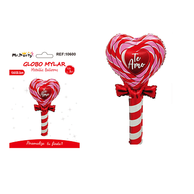 Globo metálico paleta de corazón amor 104*50.5cm