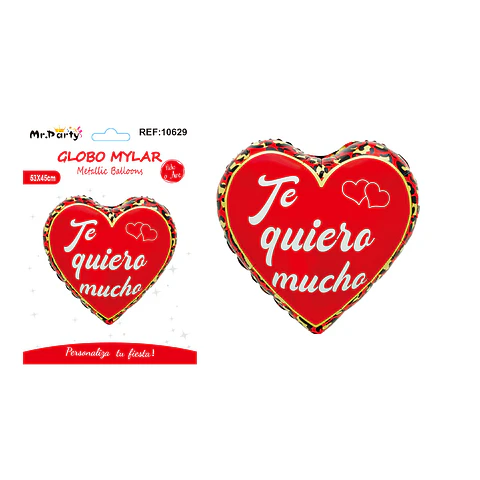 Globo metálico corazón estampado leopardo San Valentín 53*45cm