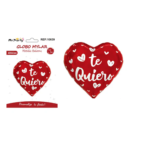 Globo metálico corazón rojo y blanco 42*44.3cm