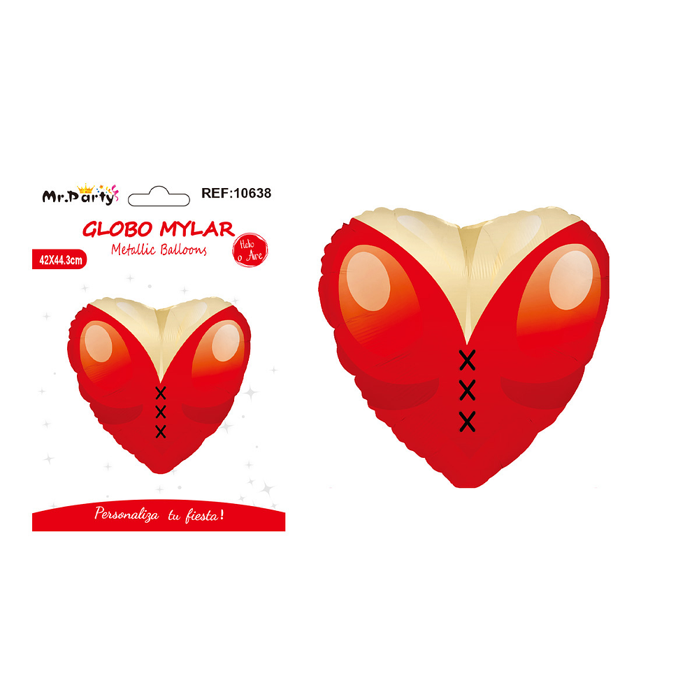 Globo metálico corazón rojo 42*44.3cm