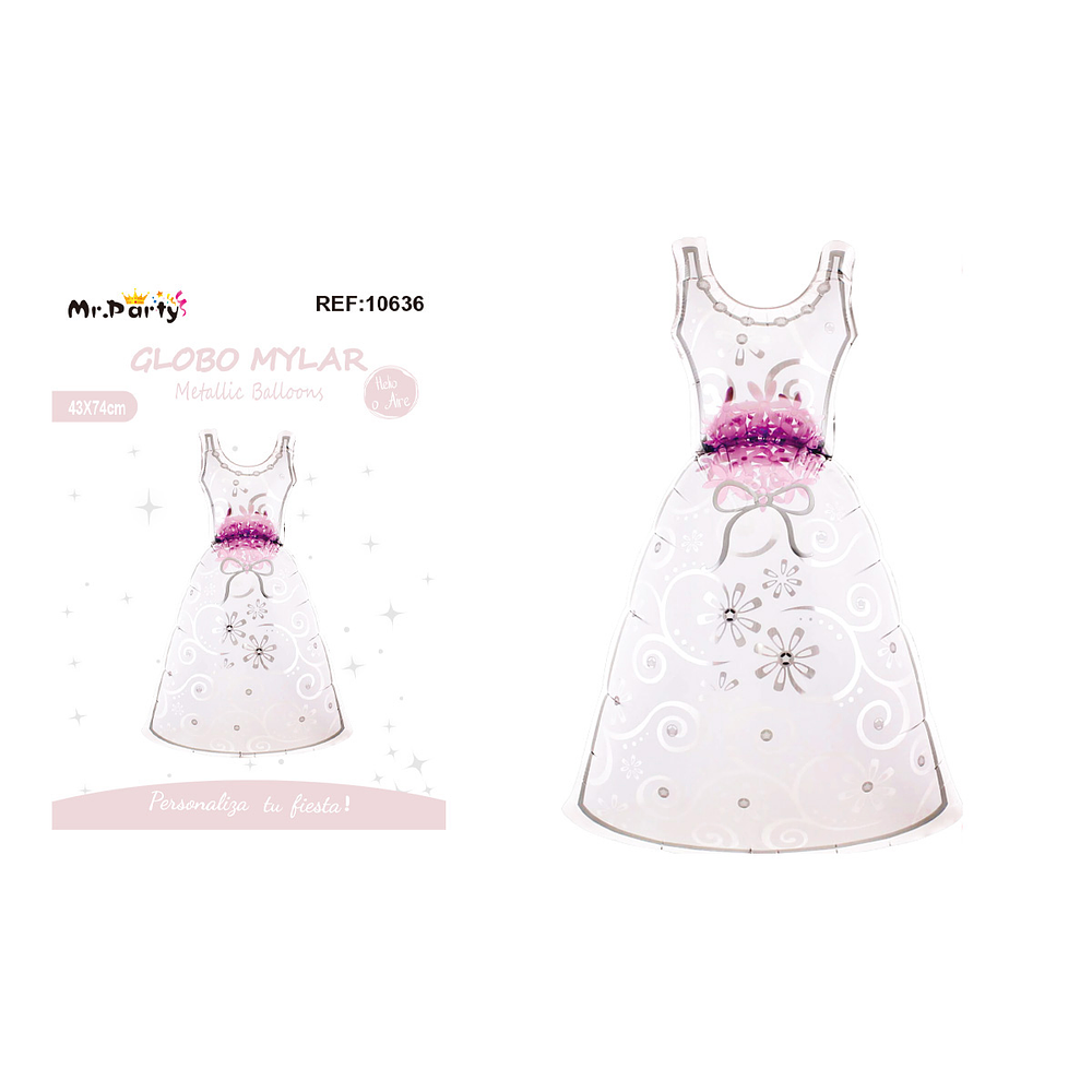Globo metálico vestido decorativo 43*74cm