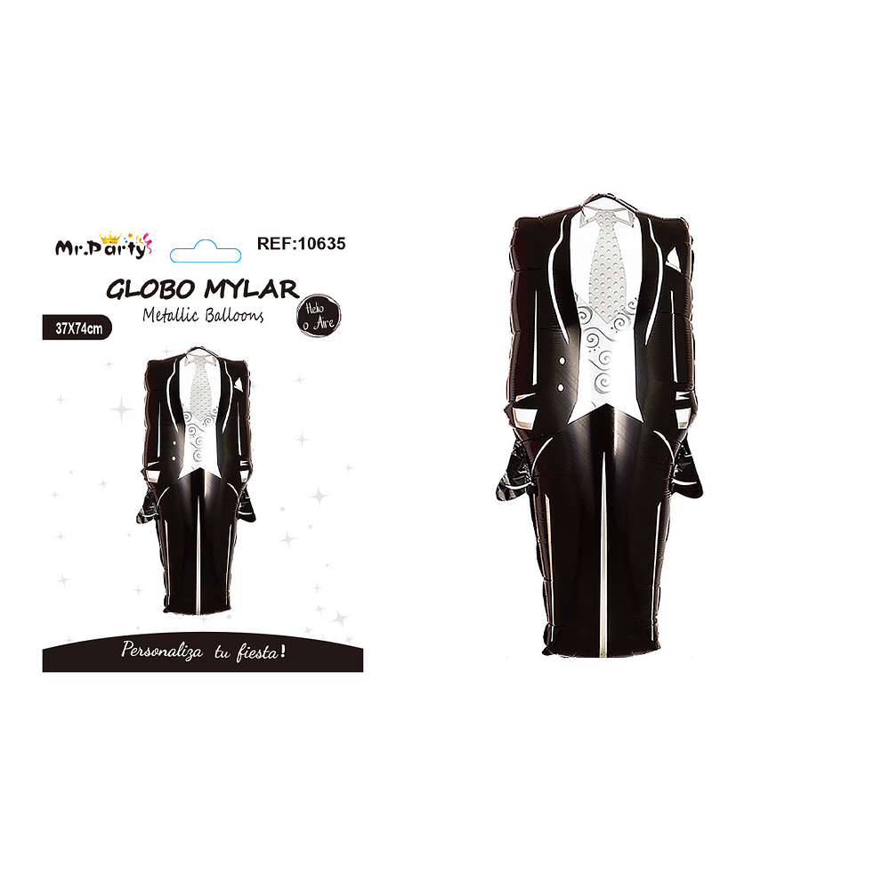 Globo metálico traje decorativo 37*74cm
