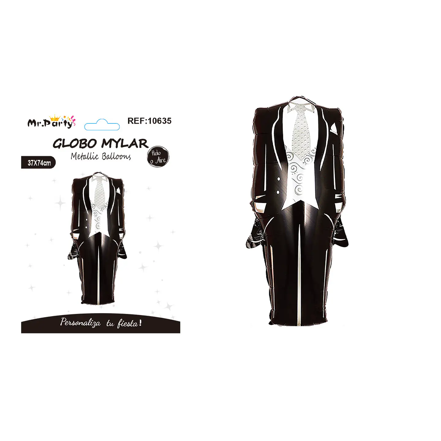 Globo metálico traje decorativo 37*74cm 1