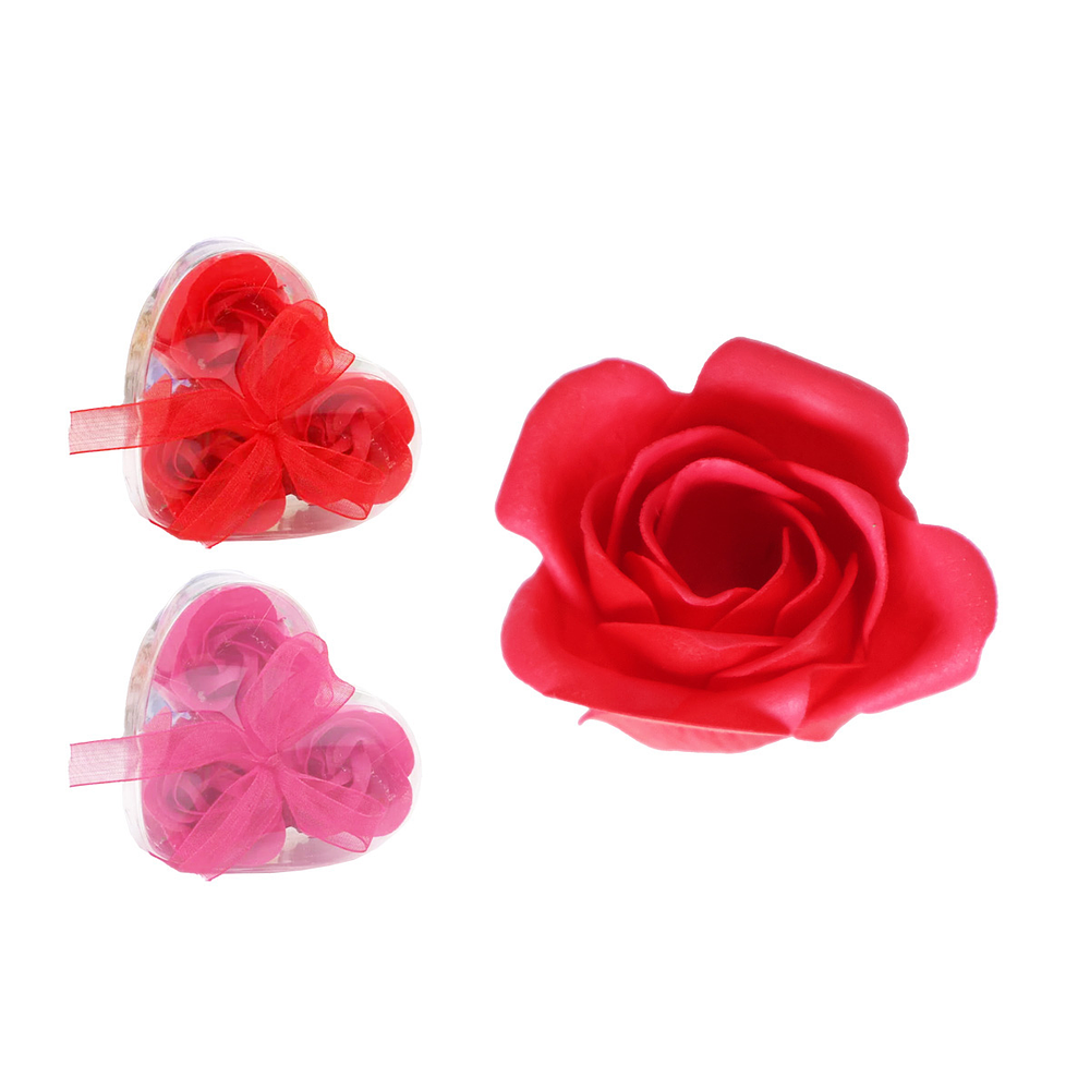 Caja acrílica con 3 flores 8.5*7.5*4cm Color Aleatorio