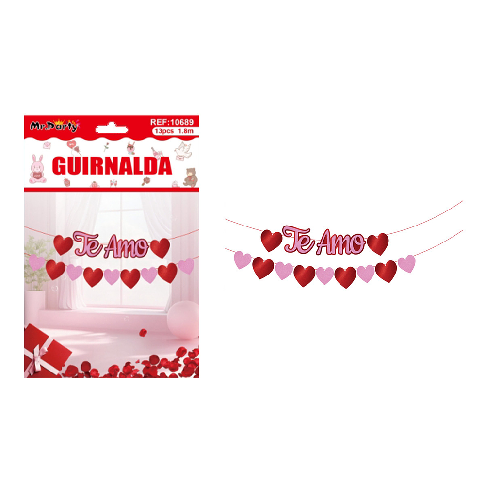 Guirnaldas decorativo San Valentín 13pcs 1.8M