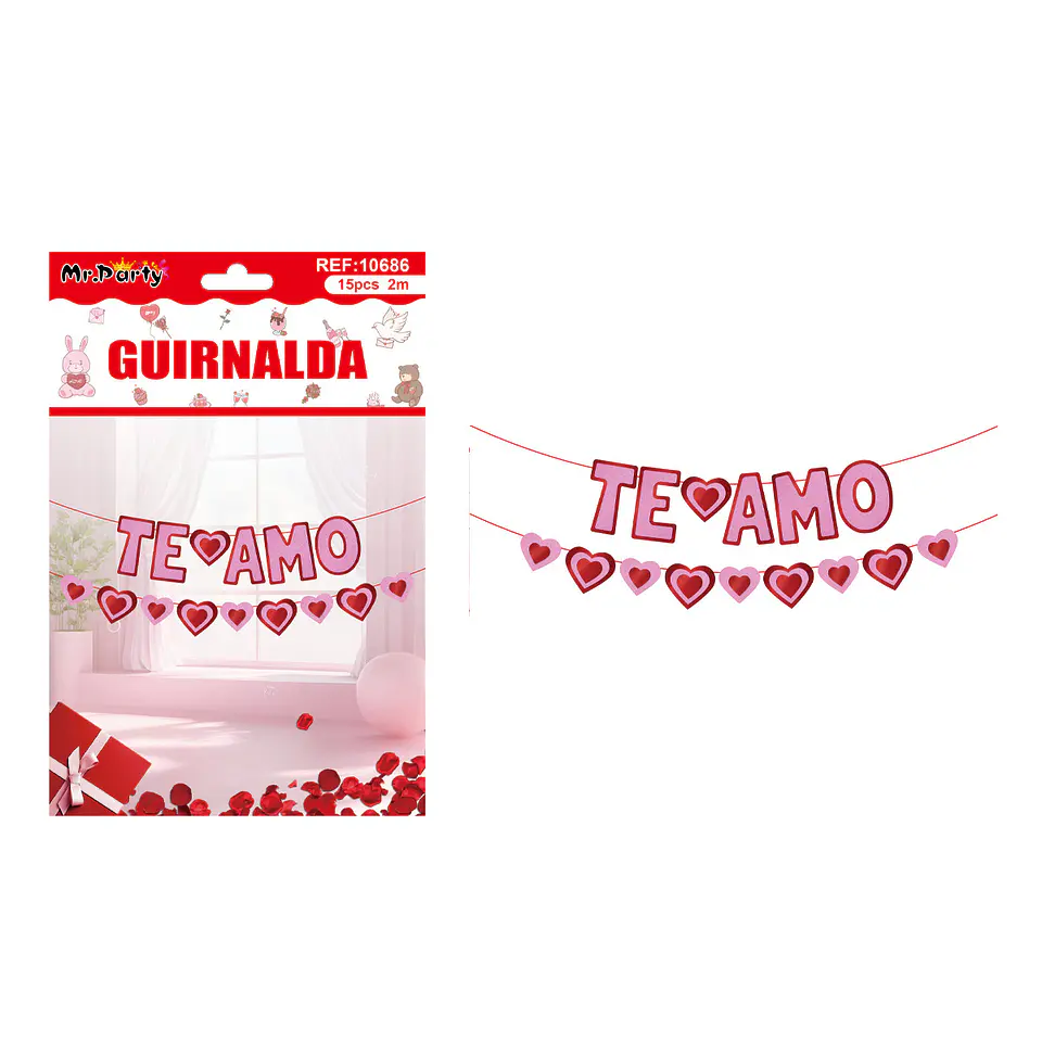 Guirnaldas decorativo San Valentín 15pcs 2M 1