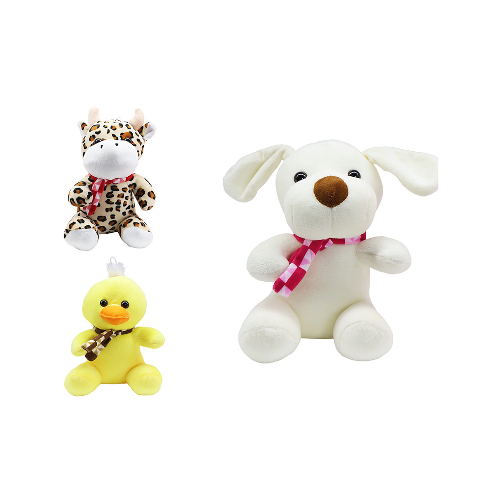 Peluche perro/ pato/ vaca 14*20cm Aleatorio