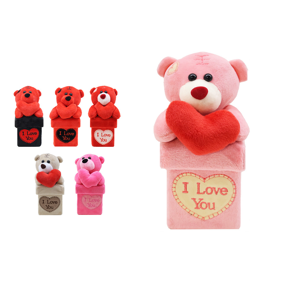 Peluche oso adorable de San Valentín 9*20cm Color Aleatorio