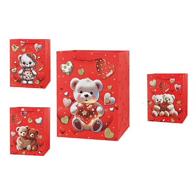 Bolsa de regalo con polvo brillante 32*26*12cm 12pcs Diseño Aleatorio